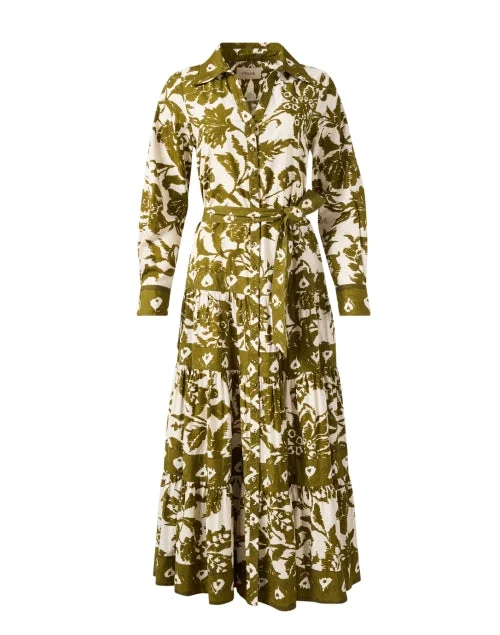 Children's Everyday Dress in Soft Jersey​ Shelby Green Print Dress