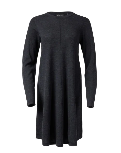  Dark Grey Wool Swing Dress