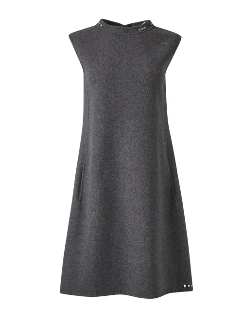 Everyday Dress with Monogram for a Personalized Touch​ Daria Grey Wool Dress