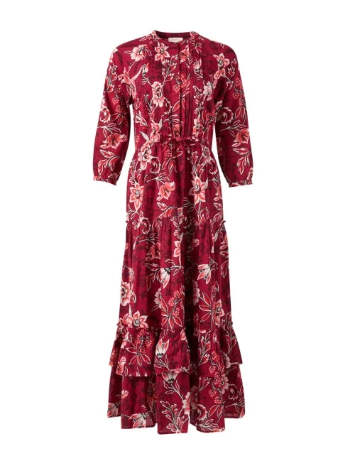  Bazaar Red Print Cotton Dress