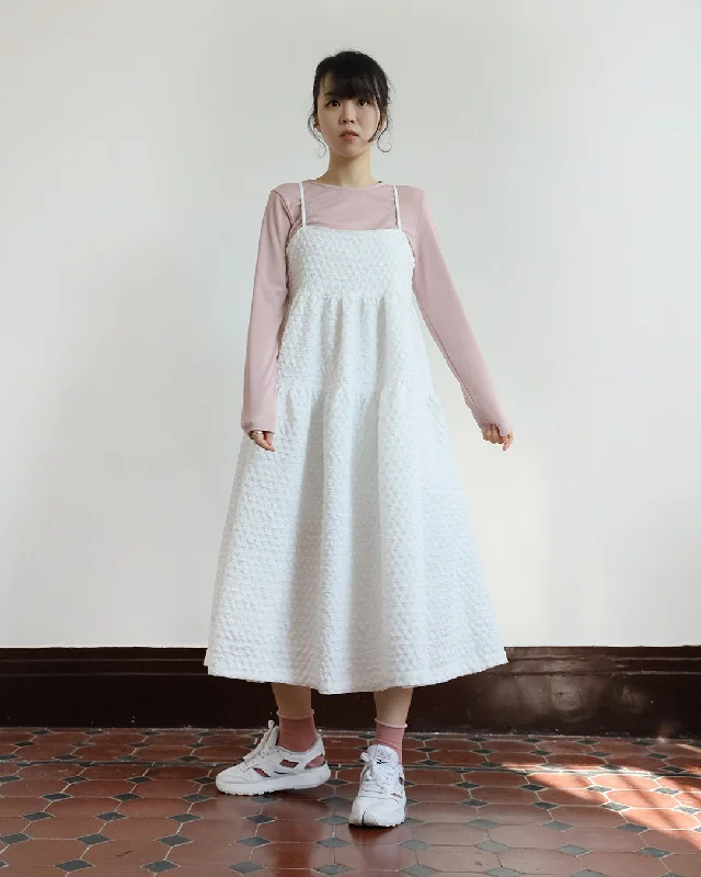  Texture Fabric Strippy Dress (2-color)