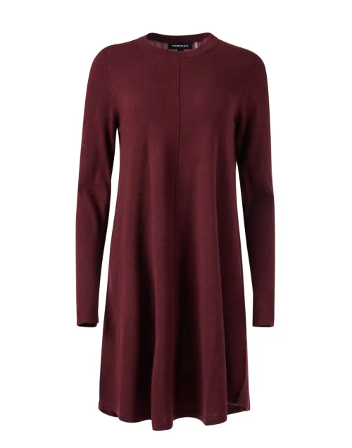  Maroon Wool Swing Dress