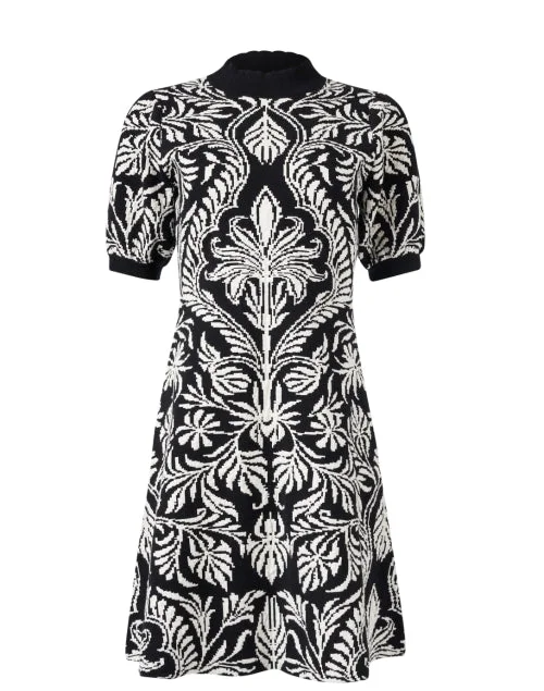  Elise Black and White Knit Dress