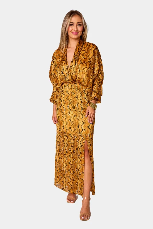 Everyday Dress with Bishop Sleeves for a Victorian - inspired Look Jude Long Sleeve Maxi Dress - Snake Charmer Everyday Dress with Bishop Sleeves for a Victorian - inspired Look Jude Long Sleeve Maxi Dress - Snake Charmer