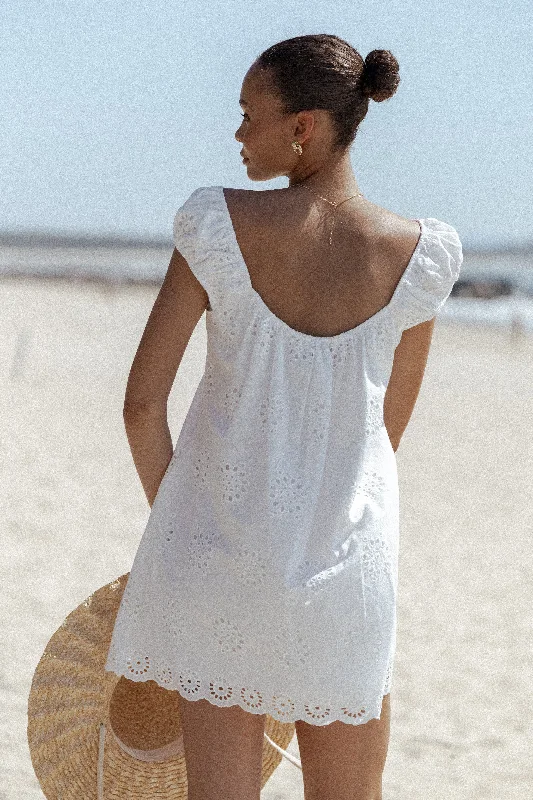 Mini dresses with cut - out details for a trendy look Pammy Mini Dress - White