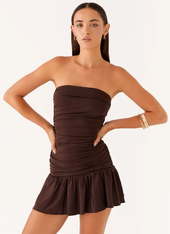 Metallic mini dresses for a glamorous event Eclair Mini Dress - Chocolate