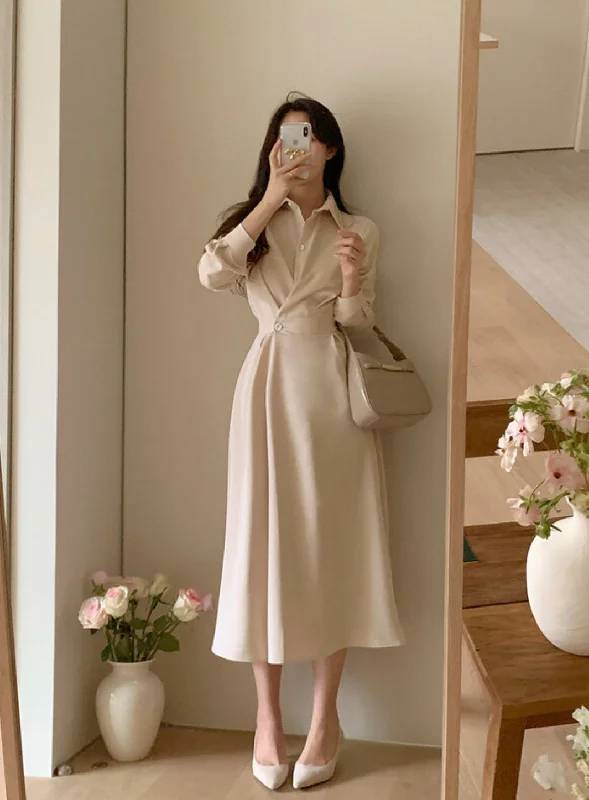 Everyday A - line Dress with Button - down Front​ [🌷S/S] Atelier Wrap OPS (兩種長度選擇）