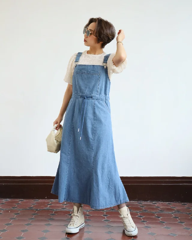  Denim Pinafore Dress