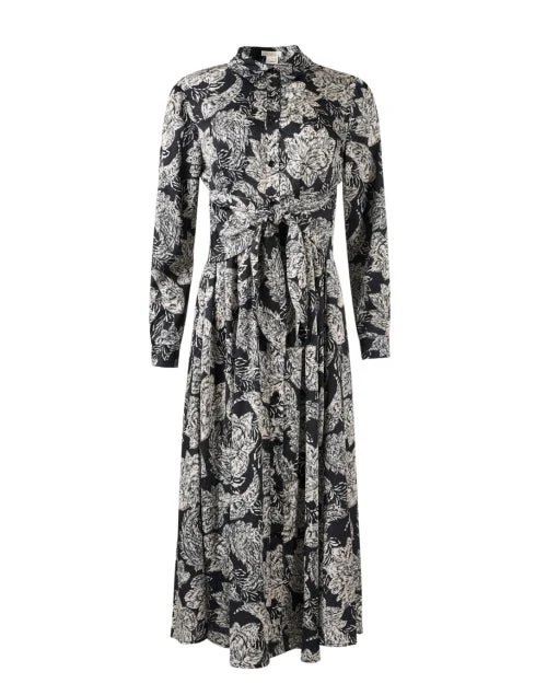 Everyday Dress with Strapless Design for a Glamorous Look Essie Black and White Floral Shirt Dress Everyday Dress with Strapless Design for a Glamorous Look Essie Black and White Floral Shirt Dress