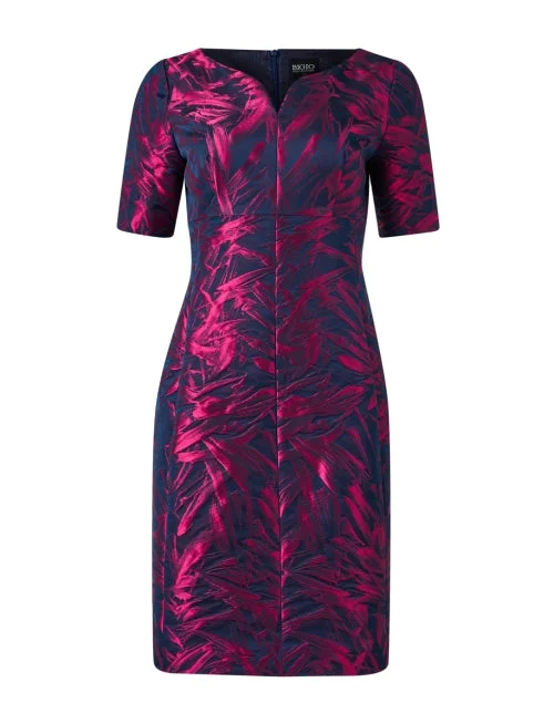  Magenta Jacquard Dress