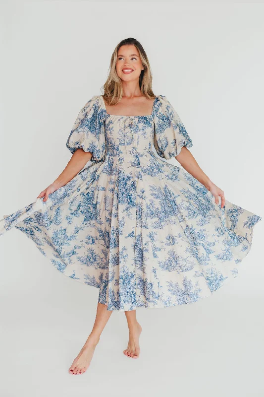 Midi dresses with pleated skirts for a timeless and elegant appeal Mary Elizabeth Midi Dress in Blue Midi dresses with pleated skirts for a timeless and elegant appeal Mary Elizabeth Midi Dress in Blue