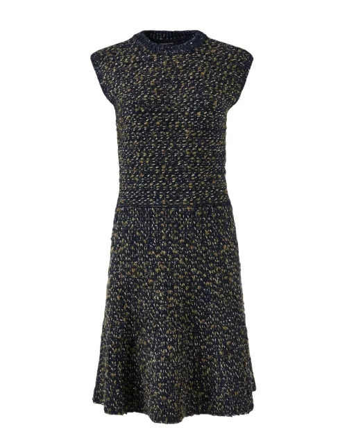 Everyday Denim Dress with Distressed Details​ Multi Tweed Fit and Flare Dress