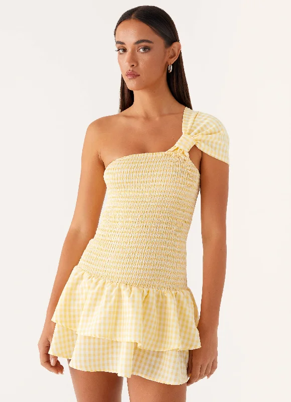  Brandy Mini Dress - Yellow Gingham