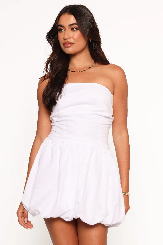 Satin mini dresses for a luxurious feel Ella Mini Dress - White