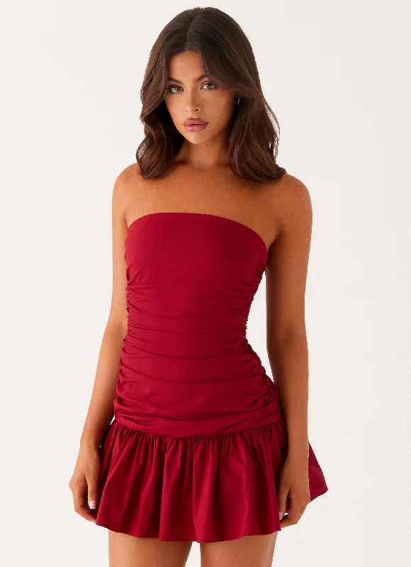  Carmel Mini Dress - Merlot