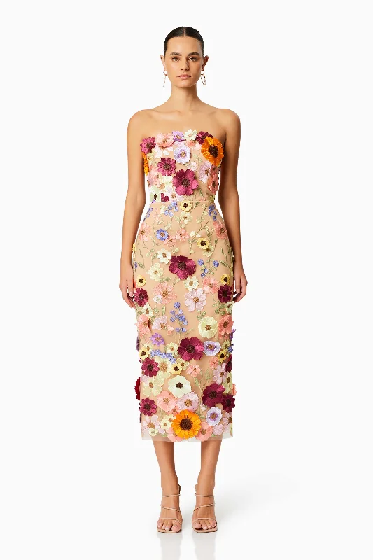 Midi dresses with halter necks for a stylish and comfortable option Helena Strapless Midi Dress In Pink