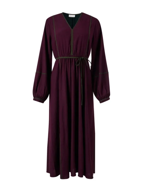  Burgundy Paneled Dress