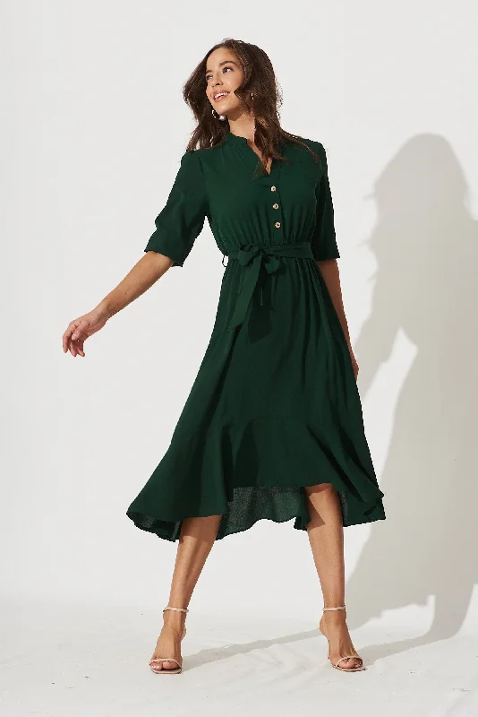  Jemimah Midi Dress In Emerald