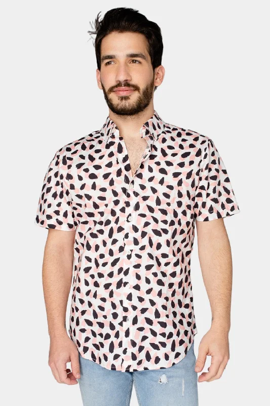 Everyday Dress with Pleated Bodice for a Structured Look Robert Button Down Dress Shirt - Flamingo Everyday Dress with Pleated Bodice for a Structured Look Robert Button Down Dress Shirt - Flamingo