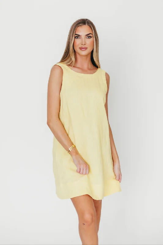Mini dresses with polka dot patterns 100% Linen Florence Mini Woven Dress in Pineapple Mini dresses with polka dot patterns 100% Linen Florence Mini Woven Dress in Pineapple