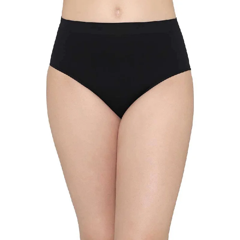 Firm Fit High Waist Full Coverage Everyday Wear Brief Panty - Black