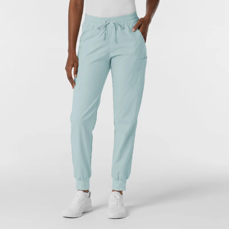 Plus Size Women's Pleated Front Dress Pants for Office WearBoundless Women's Jogger Scrub Pant - Sky Blue Plus Size Women's Pleated Front Dress Pants for Office WearBoundless Women's Jogger Scrub Pant - Sky Blue