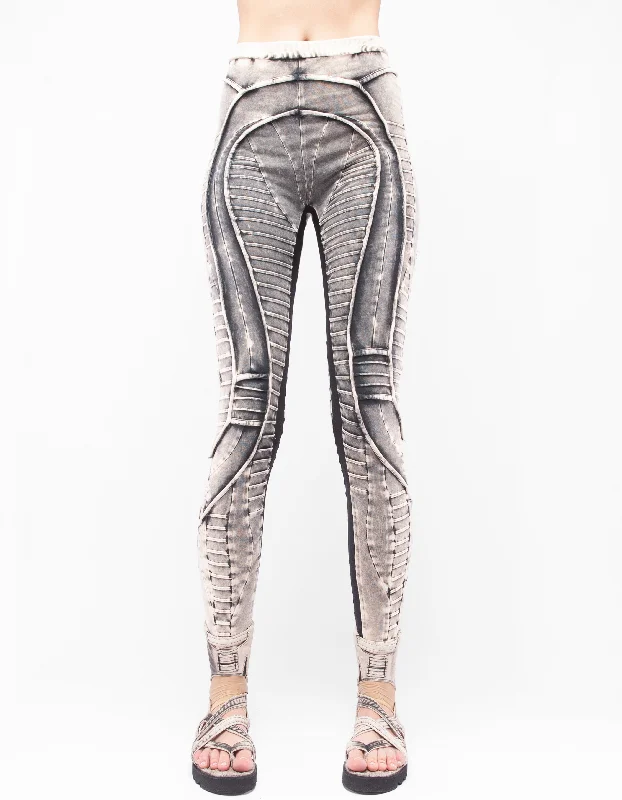 Plus Size Women's Sheer Tight Trousers in Nude for a Subtle and Stylish StatementLEGGINGS U BECOME