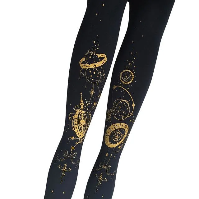 Plus Size Women's Sheer Tight Trousers in Nude for a Subtle and Stylish StatementMidnight Steampunk Tights
