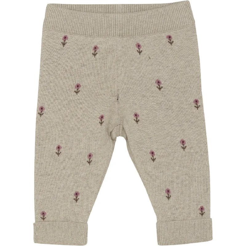 Cigarette Style Women's Printed Linen Blend Pants for Casual DaysMinymo Brown Melange Pants Knit Cigarette Style Women's Printed Linen Blend Pants for Casual DaysMinymo Brown Melange Pants Knit