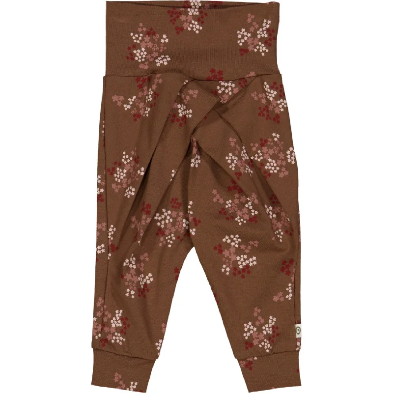 Plus Size Women's Drawstring - Waist Loungewear Pants in Soft FabricsMüsli Bark/ Cabernet/ Nightingale Flora Pants Plus Size Women's Drawstring - Waist Loungewear Pants in Soft FabricsMüsli Bark/ Cabernet/ Nightingale Flora Pants