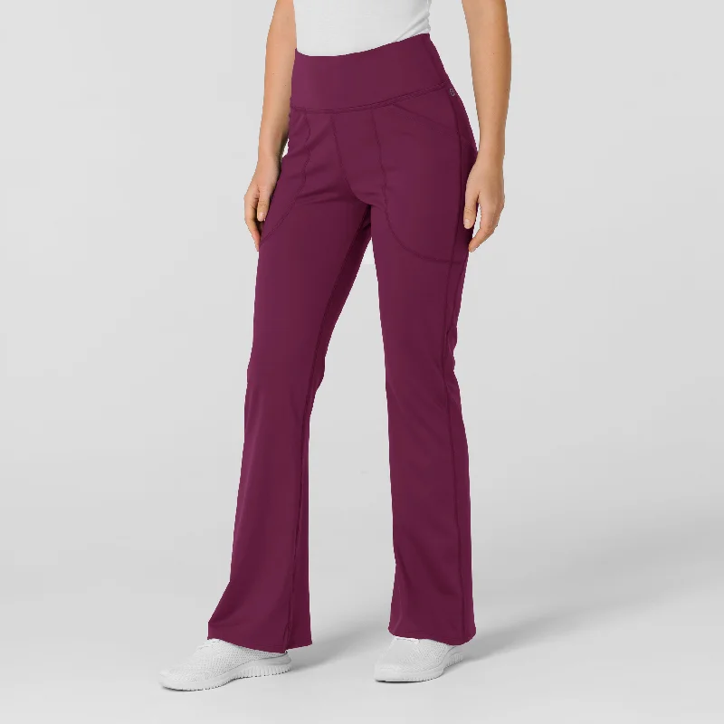 Wide - Leg Women's Chiffon Palazzo Pants for a Flowy AppealRENEW Knit Women's Flare Yoga Scrub Pant - Wine Wide - Leg Women's Chiffon Palazzo Pants for a Flowy AppealRENEW Knit Women's Flare Yoga Scrub Pant - Wine