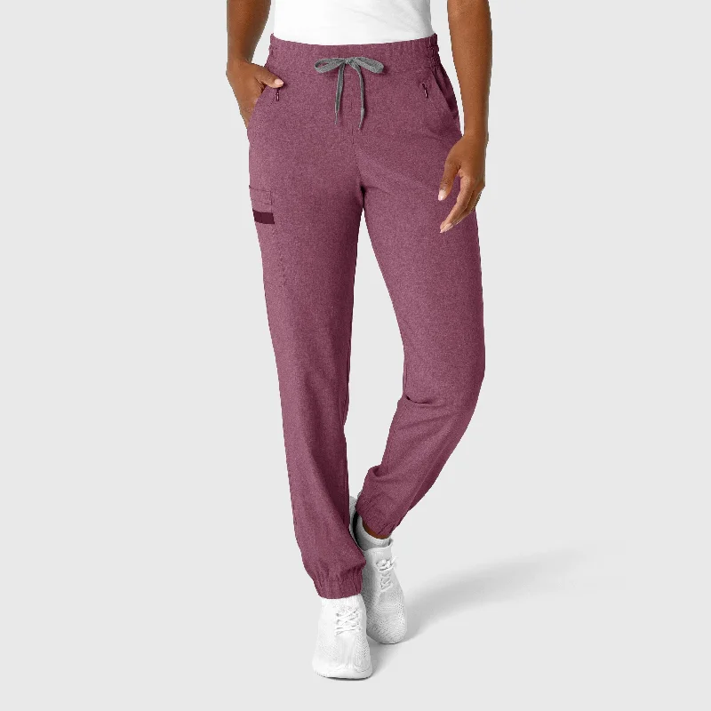 Bell - Bottom Style Women's Denim Pants with Embroidered DetailsRENEW Women's Jogger Scrub Pant - Wine Heather Bell - Bottom Style Women's Denim Pants with Embroidered DetailsRENEW Women's Jogger Scrub Pant - Wine Heather