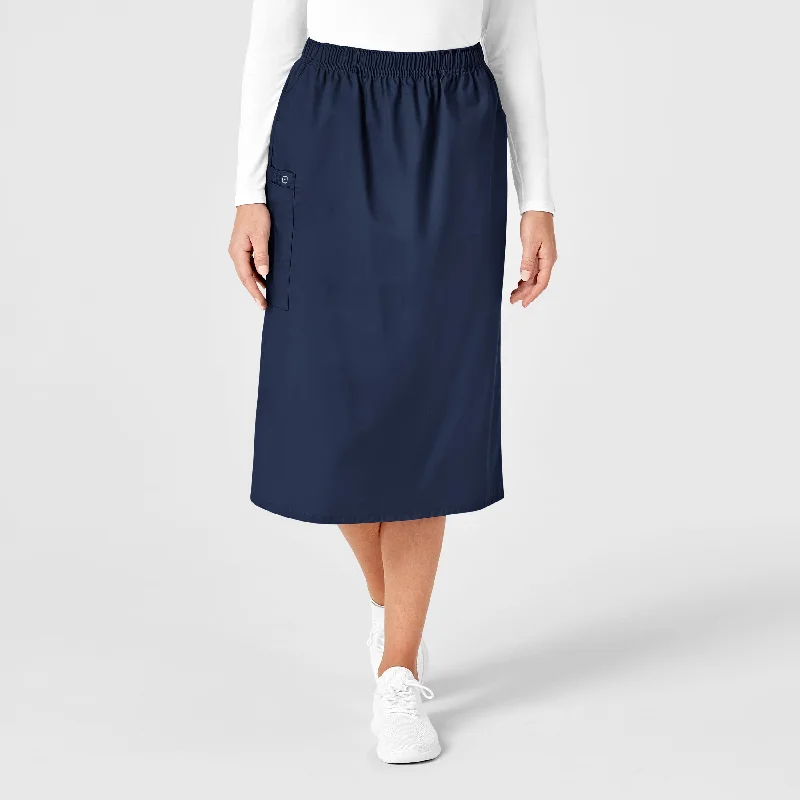 WonderWORK Women's Pull On Cargo Scrub Skirt - Navy