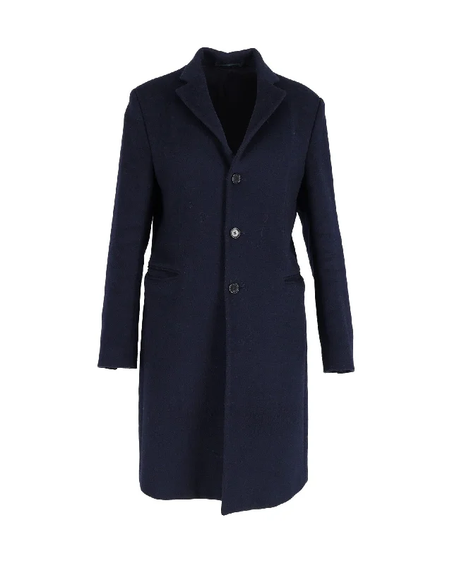 Full - length women's overalls for more coverageAcne Studios Overcoat in Navy Blue Wool Full - length women's overalls for more coverageAcne Studios Overcoat in Navy Blue Wool