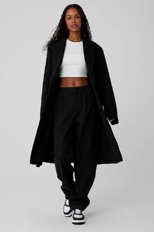 Women's overalls for a painting sessionWool Gameday Overcoat - Black