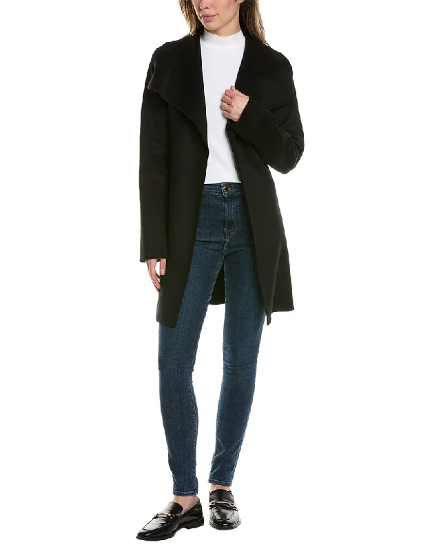 Women's overalls with a vintage - inspired designTahari Ella Wool-Blend Overcoat
