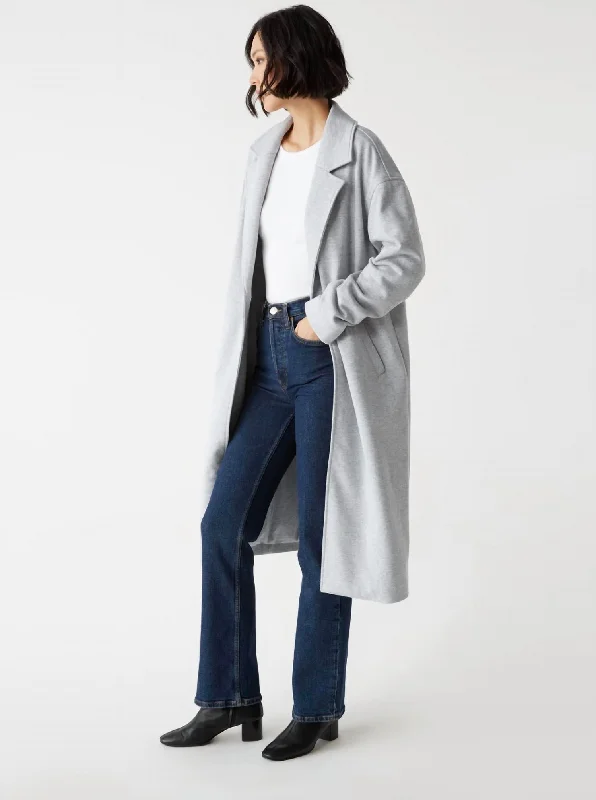Women's overalls with a bib front designTorres Terry Overcoat In Heather Grey