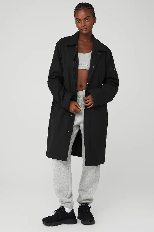 Women's overalls for a DIY project at homeSignature Overcoat - Black
