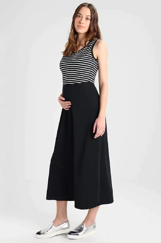 Alyssa Maxi Black Sleeveless Nursing Dress