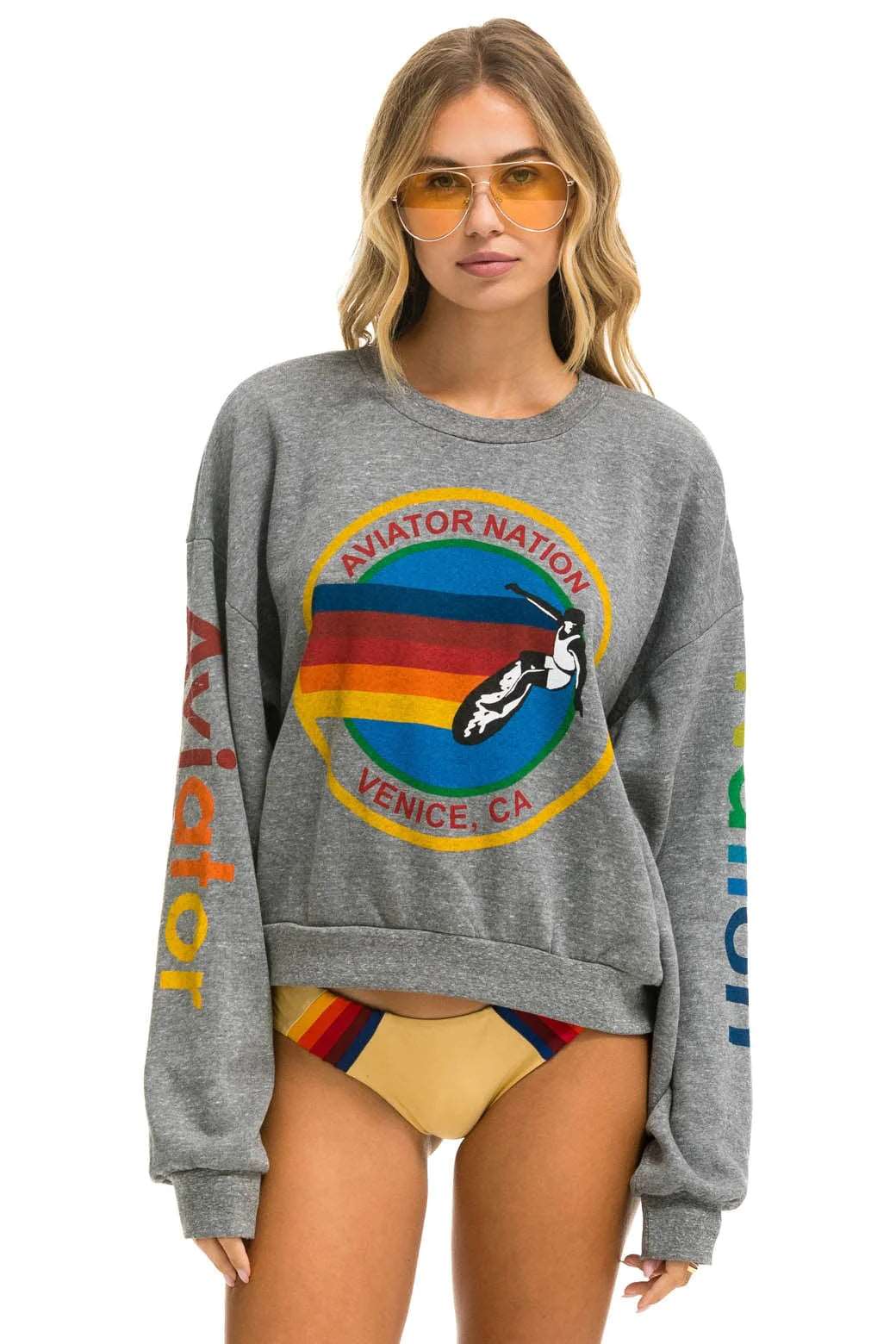 swim - proof women bikini briefs for water sportsAviator Nation Women's Relaxed Crew Sweatshirt - Heather Grey swim - proof women bikini briefs for water sportsAviator Nation Women's Relaxed Crew Sweatshirt - Heather Grey