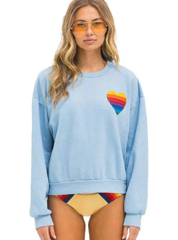 eco friendly women bikini briefs made from sustainable materialsAviator Nation Women's Rainbow Heart Stitch Relaxed Crew Sweatshirt - Ice Blue eco friendly women bikini briefs made from sustainable materialsAviator Nation Women's Rainbow Heart Stitch Relaxed Crew Sweatshirt - Ice Blue