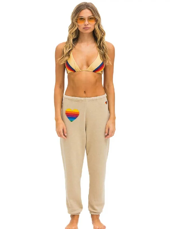printed women bikini briefs with floral patternsAviator Nation Women's Rainbow Heart Stitch Sweatpants - Sand Tan printed women bikini briefs with floral patternsAviator Nation Women's Rainbow Heart Stitch Sweatpants - Sand Tan