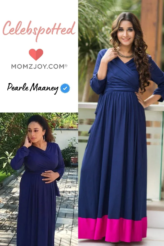 push up bras for enhanced cleavageBlue Contrast Front Wrap Maternity & Nursing Dress push up bras for enhanced cleavageBlue Contrast Front Wrap Maternity & Nursing Dress