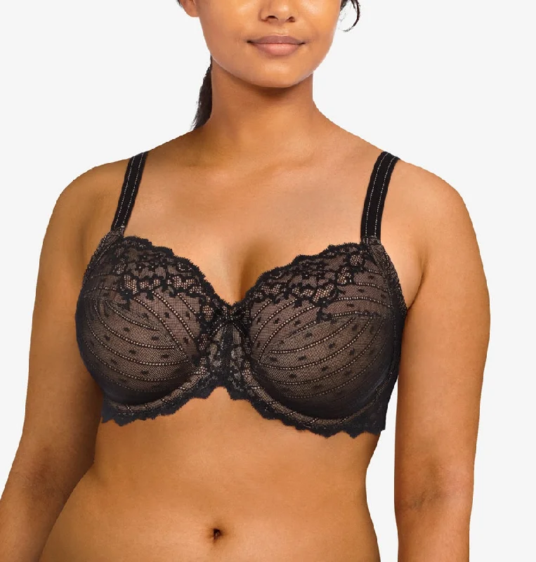 padded bras for added volumeChantelle Rive Gauche Black Lace Bra 3281