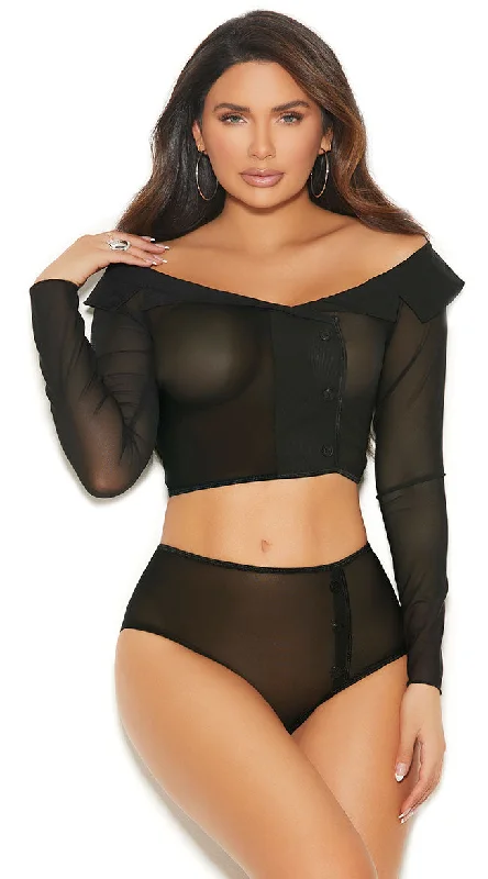 lace balconette bras for a luxurious feelCollar On The Phone Two-Piece Set