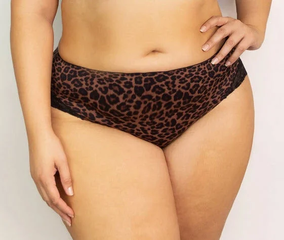 underwire bras with maximum supportCurvy Couture Tulip Lace Leopard Hipster Panty 1169