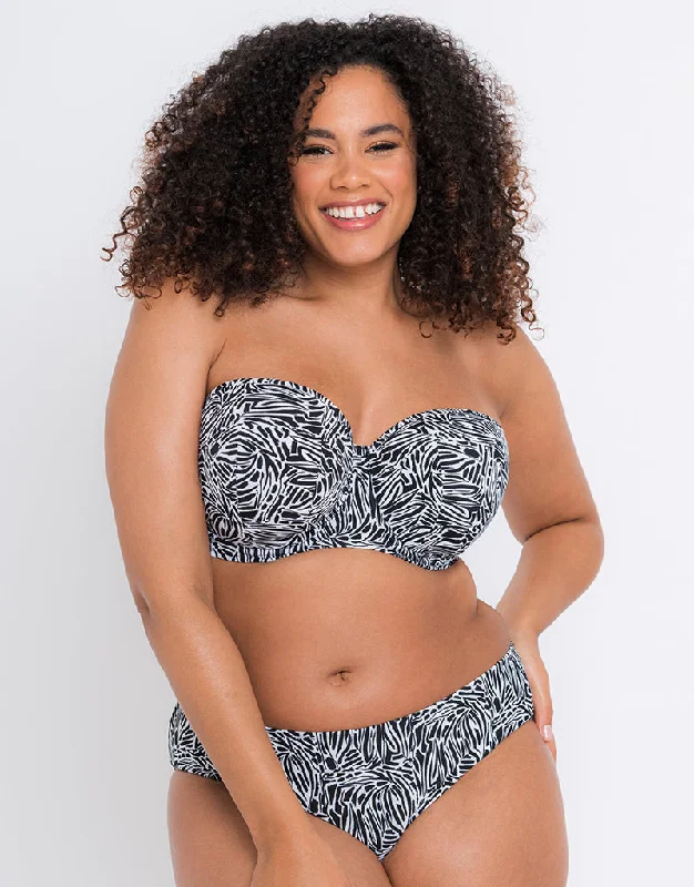 multi - way women bikini briefs for versatile stylingCurvy Kate Sundown Bandeau Strapless Multiway Bikini Top Black Print multi - way women bikini briefs for versatile stylingCurvy Kate Sundown Bandeau Strapless Multiway Bikini Top Black Print
