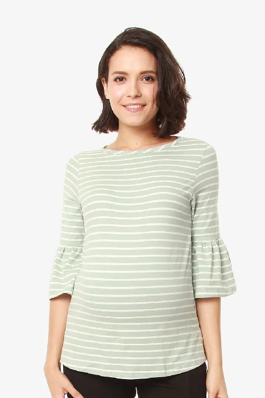 plus size convertible bras for flexibilityFlounce Sleeves Calynn Mint Stripes Nursing Top plus size convertible bras for flexibilityFlounce Sleeves Calynn Mint Stripes Nursing Top