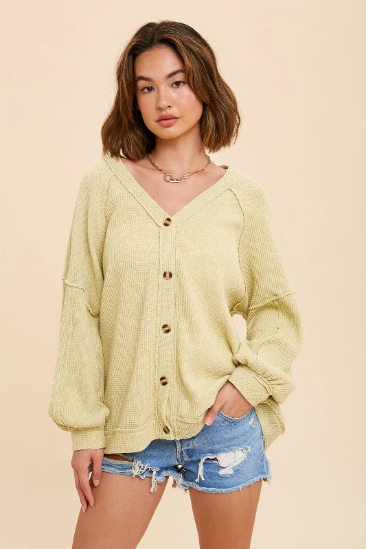 plus size bras with good supportLime Waffle Knit Button Long Sleeve Top