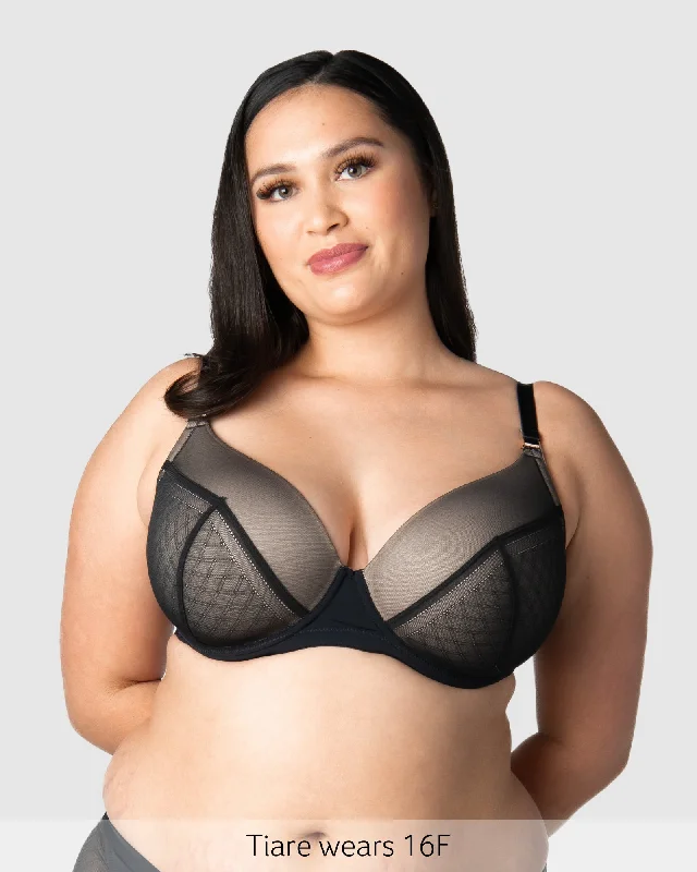 LUNAR ECLIPSE PLUNGE CONTOUR BLACK NURSING BRA - FLEXI UNDERWIRE